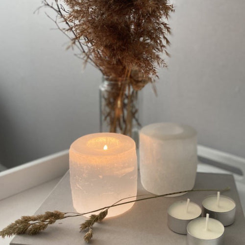 Selenite Crystal Tealight Holder